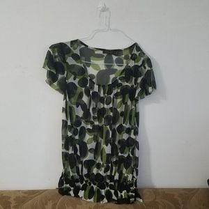 THE LIMITED | Women's Black, Green&White Sheer Top